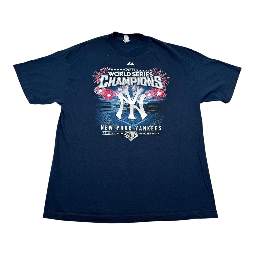 New York Yankees Shirt Mens XL Navy MLB Baseball World Series Champions 2009